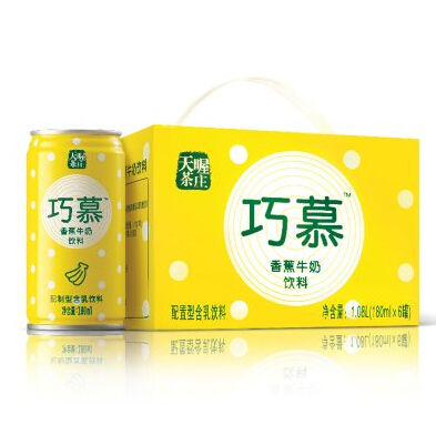 天喔茶庄 巧慕香蕉牛奶饮料 180ml*24罐\/箱